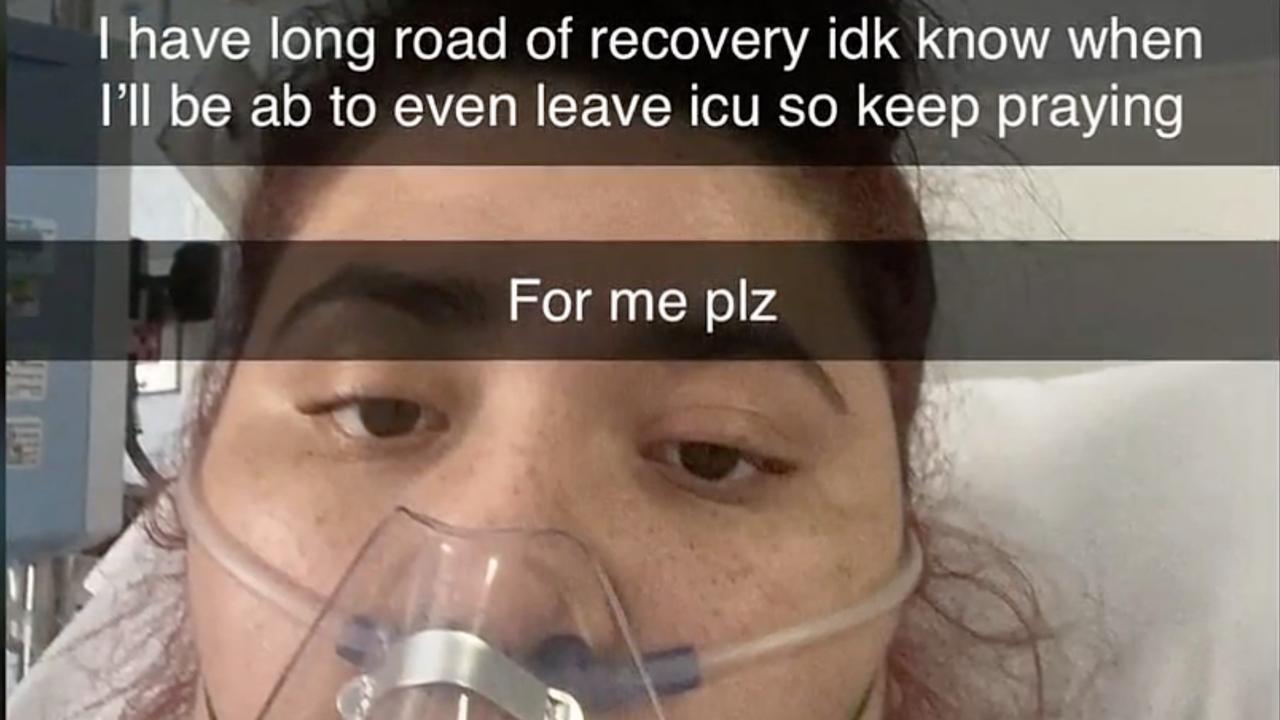 Breanna Gray shared sad Snapchat messages from her hospital bed. Picture: FoxNews