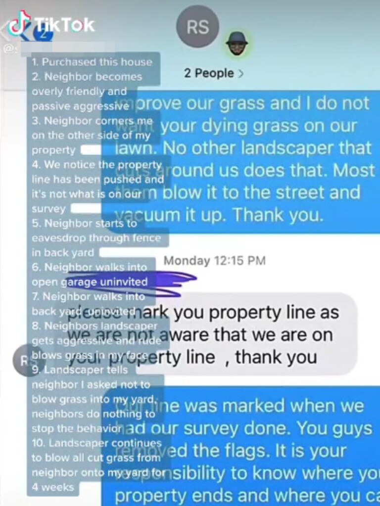 Amanda shared her conversations with the neighbour over the property lines.