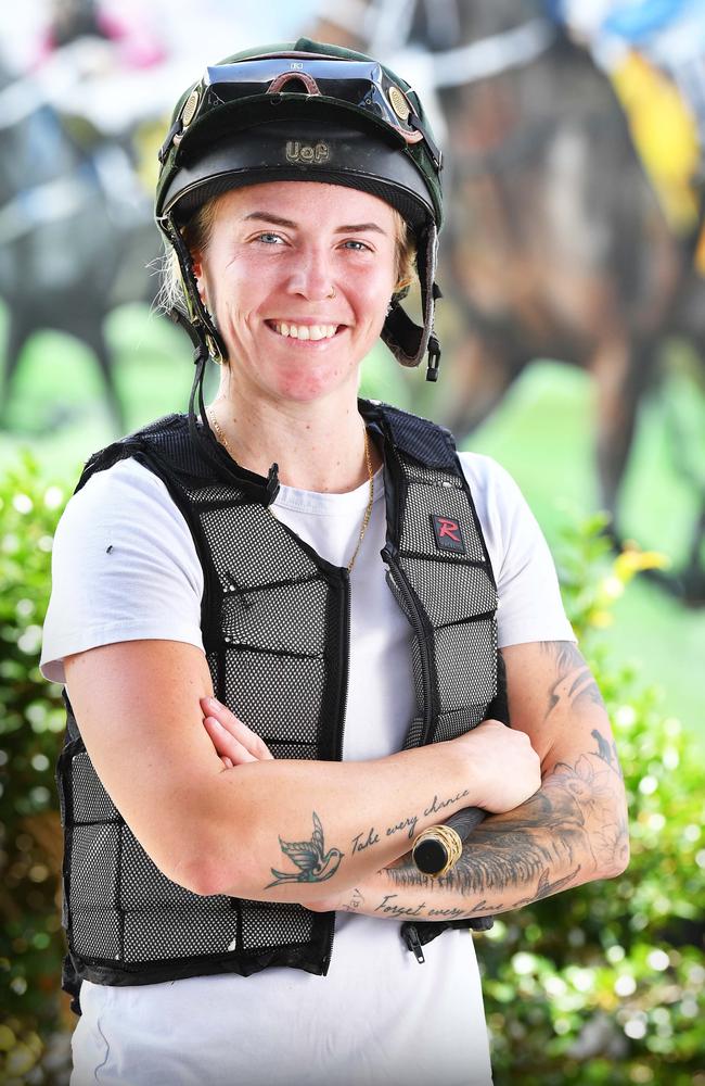 Jockey Tiffani Brooker is in top form this season after a shaky start to her riding career. Picture: Patrick Woods