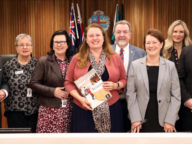 Ipswich councillors Russell Milligan, Kate Kunzelmann, Marnie Doyle, Mayor Teresa Harding, Paul Tully, Sheila Ireland, Nicole Jonic and Deputy Mayor Jacob Madsen. Picture: Supplied