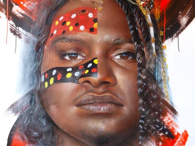 The cover artwork for Baker Boy’s upcoming debut album Gela, by Australian street artist Adnate. Picture: Baker Boy/ Facebook