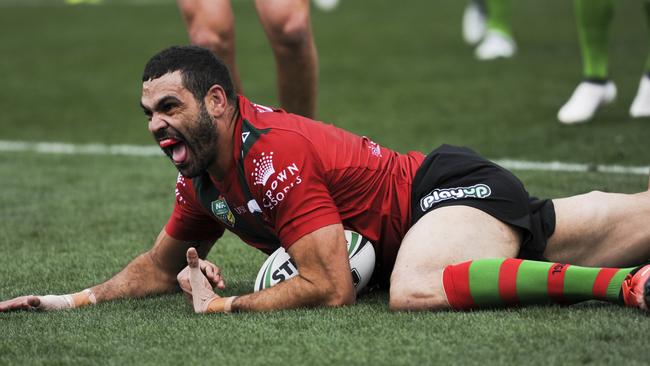 Greg Inglis scored his 19th try against Canberra. Picture: AAP