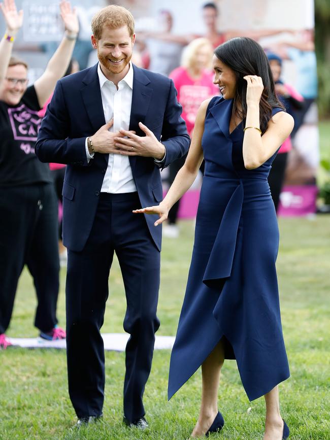 Harry and Meghan attend a reception at Government House in Melbourne. Picture: Getty