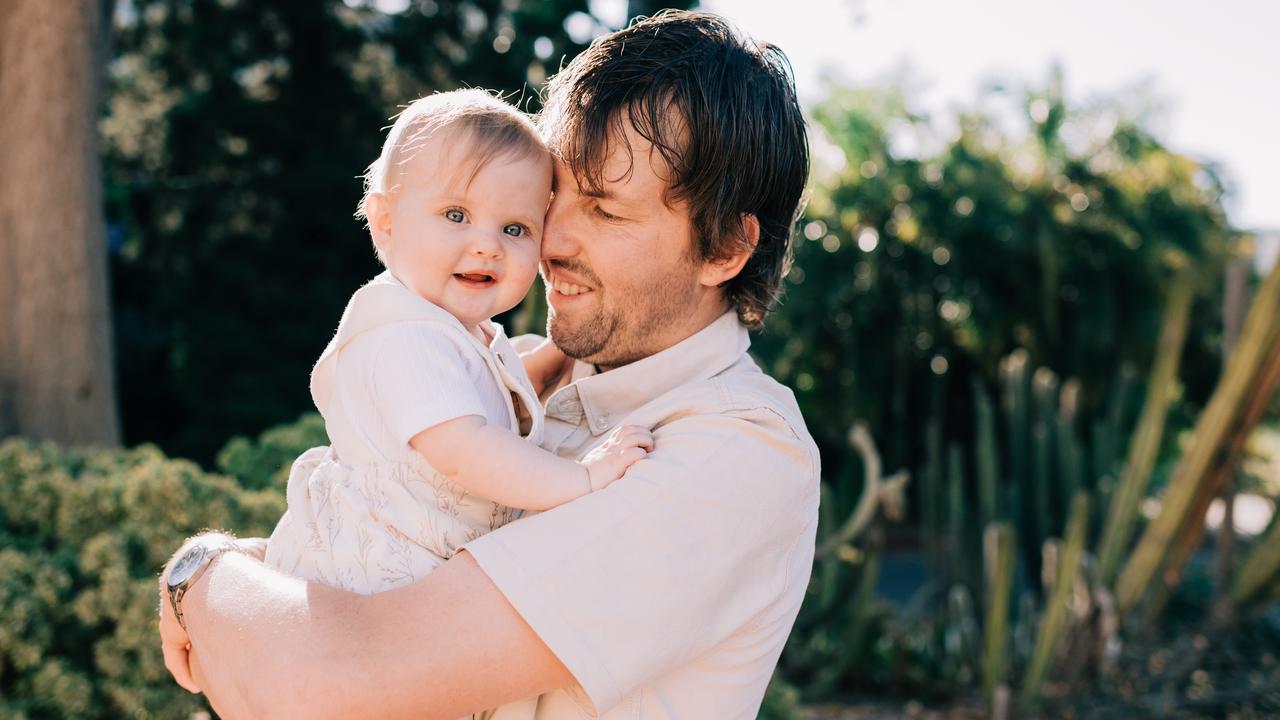 Dillon with his daughter Oakley, now 5, when she was a baby. Picture: Supplied by family