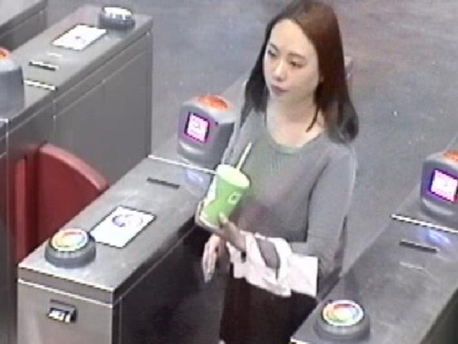 CCTV of Michelle Leng leaving St James station for Campsie just before she was allegedly murdered. Picture: NSW Police