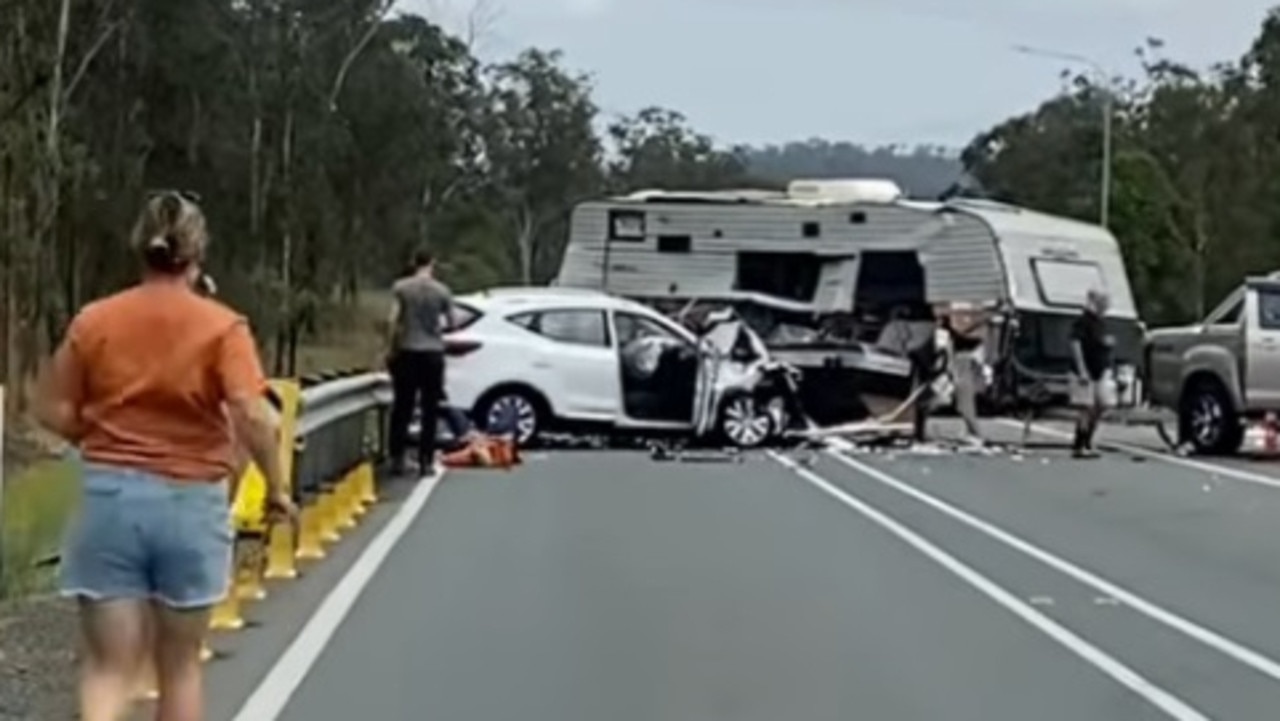 Bruce Hwy cut after car, caravan, house collide north of Gympie