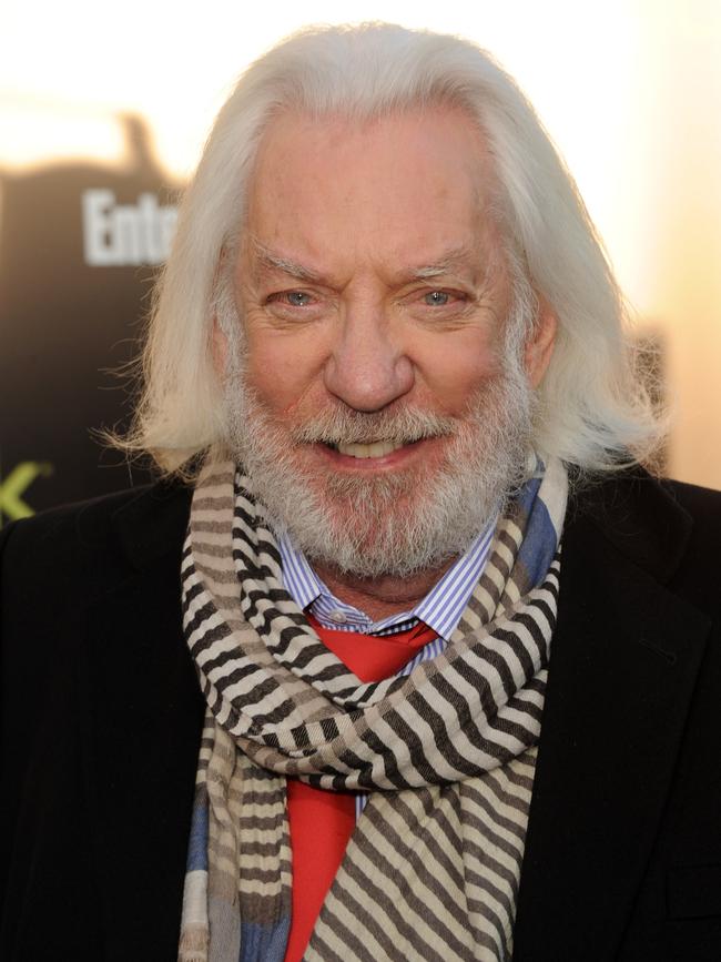 Donald Sutherland at the premiere of The Hunger Games in Los Angeles. Picture: Getty Images