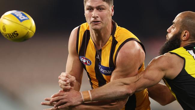 Hawthorn’s Jonathon Patton has been accused of lewd behaviour. Picture: Michael Klein