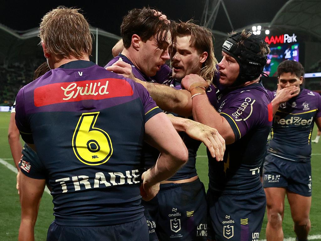 The Melbourne Storm haven’t lost since round 12. Picture: Kelly Defina/Getty Images