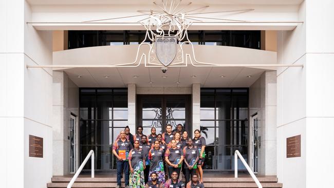 Photo caption: First Circles members outside ParliamentBack row: Andrea Andrews, Jacob Puautjimi, Sheila White, Jordan Oâ&#128;&#153;Brien, Ted GondarraMiddle row: Ronnie Agnew, Lazarus Manbulloo, Timothy Simon, Kevin Collins, Jessica Phillips, Leah Narul-HoltFront row: Evelyn Morgan, Dianne Reid, Stephanie Anderson, Minay WunungmurraSeated: Maythan Long, Wesley Campbell, Brendan Wunungmurra