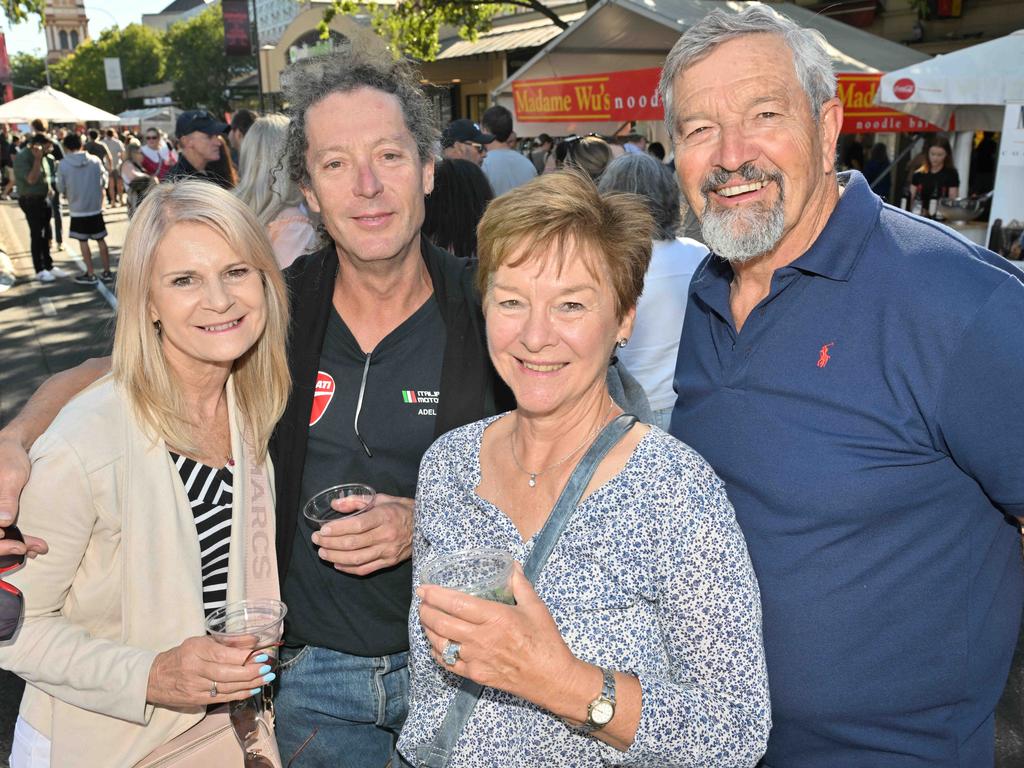 Footy fans enjoying the Norwood Food and Wine Festival on Sunday. Picture: Brenton Edwards