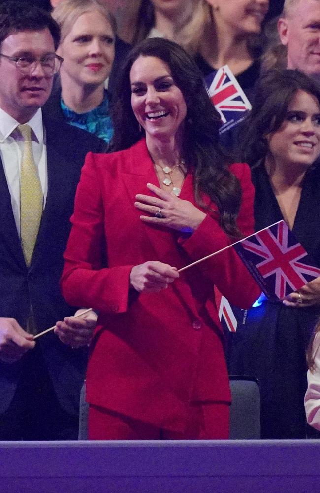 Kate at the coronation concert, in Alexander McQueen. Picture: Yui Mok – WPA Pool/Getty