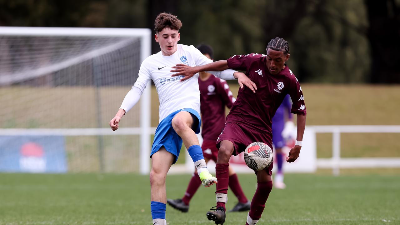 FQ Academy Whitsunday Coast’s Donald Franks in action for Queensland U15 squad. Picture: Damien Briggs/Football Australia