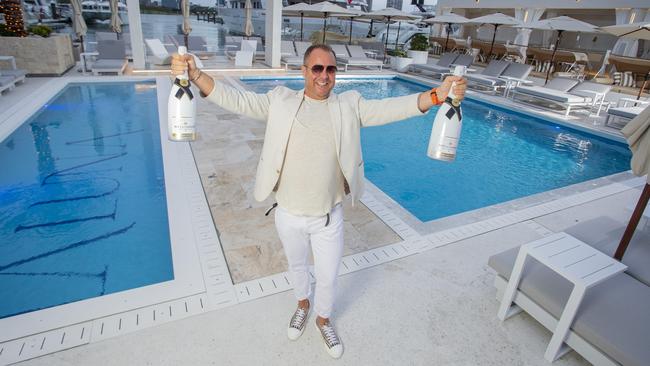 Hospitality player Pat Gennari at the new La Luna Beach Club at Marina Mirage. Picture: Jerad Williams