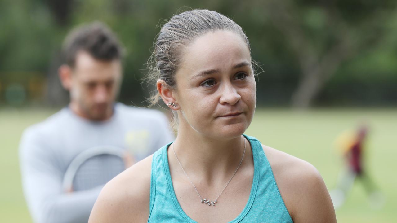 Ash Barty was Australian tennis’ leading money winner for the third season in a row. John Millman, pictured in the background, also enjoyed a successful year. PICTURE: STEWART McLEAN