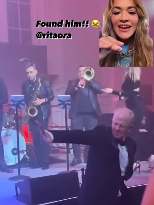 Deputy chair of Prince's Trust Australia, Ian Smith, dances and does 'the worm' in front of Rita Ora's performance at the Prince's Trust Global Gala in New York. Picture: Instagram