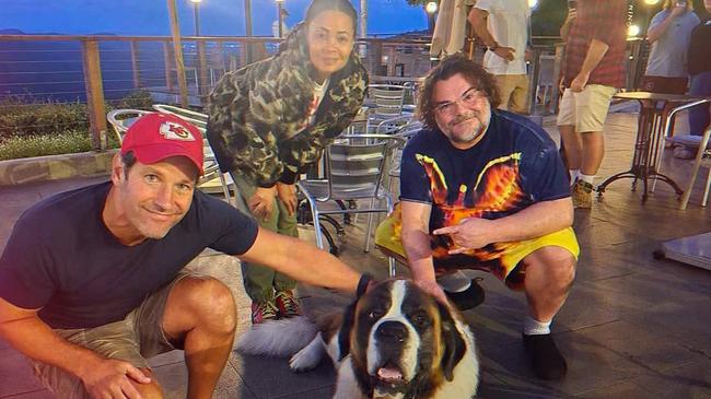 The St Bernard Hotel at Mt Tamborine social post about having Jack Black and Paul Rudd in for dinner - The saints had very special visitors tonight!@jackblack , @thandiwenewton and Paul Rudd came in for dinner and a meet and greet with Cooper, Syrah & Norman.How cool is that! 🙌 Picture Instagram @stbernardhotel