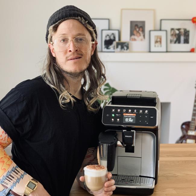 ‘Makes me happy’. Josh with his Philips LatteGo