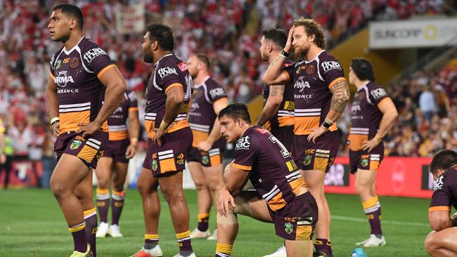 The Broncos finished second last in the NRL for play-the-ball speed in 2018. Picture: AAP