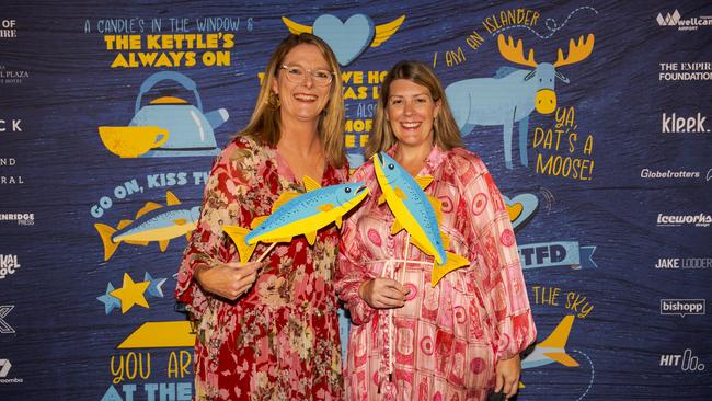 Julie Thompson (left) and Sara Kenealy at the opening night function for The Empire's Come From Away at The Rock, Friday, March 14, 2025. Picture: Hey Media