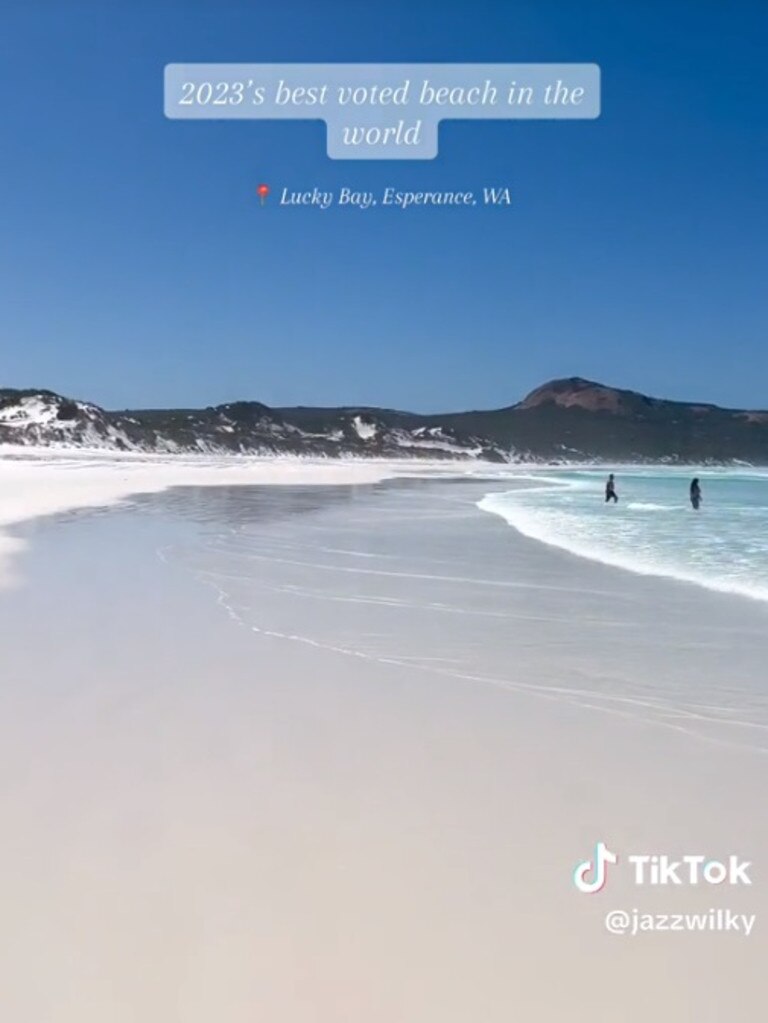 It’s famous for its white sand and turquoise water. Picture: TikTok/ jazzwilky