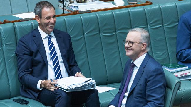 Treasurer Jim Chalmers, left, with Prime Minister Anthony Albanese. Picture: Gary Ramage