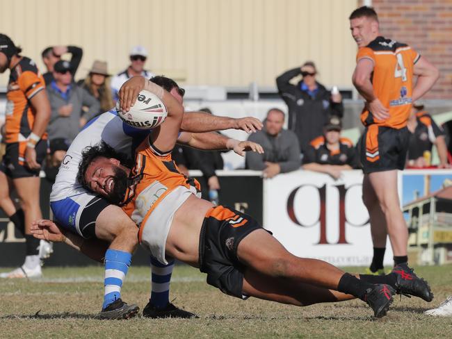 Piki Te Ora Rogers of Southport Tigers lunges for a try. Photo: Regi Varghese