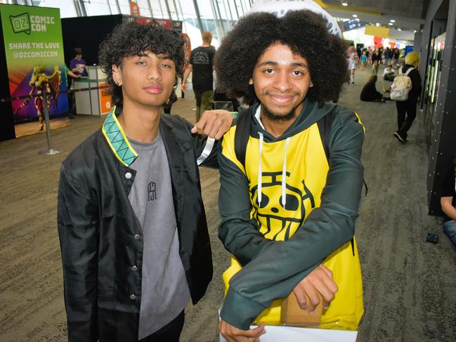 Kyle Legaspi and Kutshi Mboundou at the Melbourne Oz Comic Con Xmas edition, held at the Melbourne Convention &amp; Exhibition Centre on Saturday, December 7, 2024. Picture: Jack Colantuono