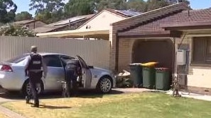 Police outside the Tea Tree Gully home. Picture: 7NEWS