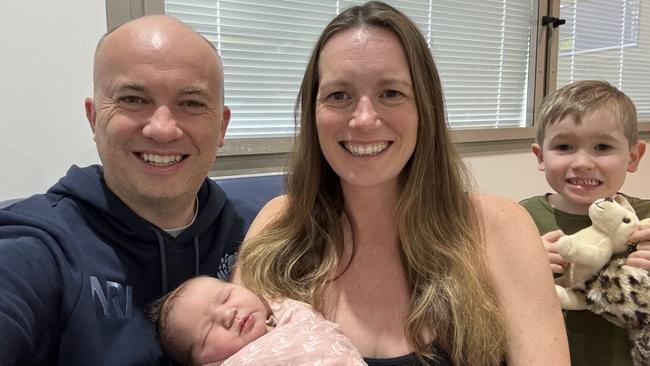 Zoe Elizabeth Kean at Hornsby hospital with Matt Kean, Wendy and son Thomas. Picture: Supplied