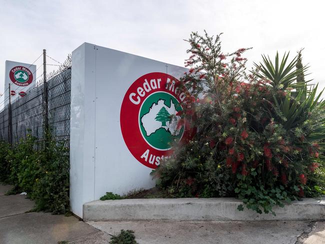 The Cedar Meats factory in Melbourne has been shut down after virus cluster. Picture: Jake Nowakowski