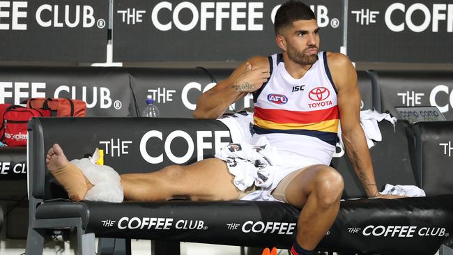 Curtly Hampton could be laid up for an extended stretch after injuring his ankle against the Lions on the weekend. Picture: Getty Images