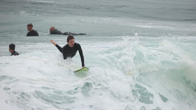 Surfers in the swell at Bondi Beach, NSW. Picture: NCA NewsWire / Dylan Coker