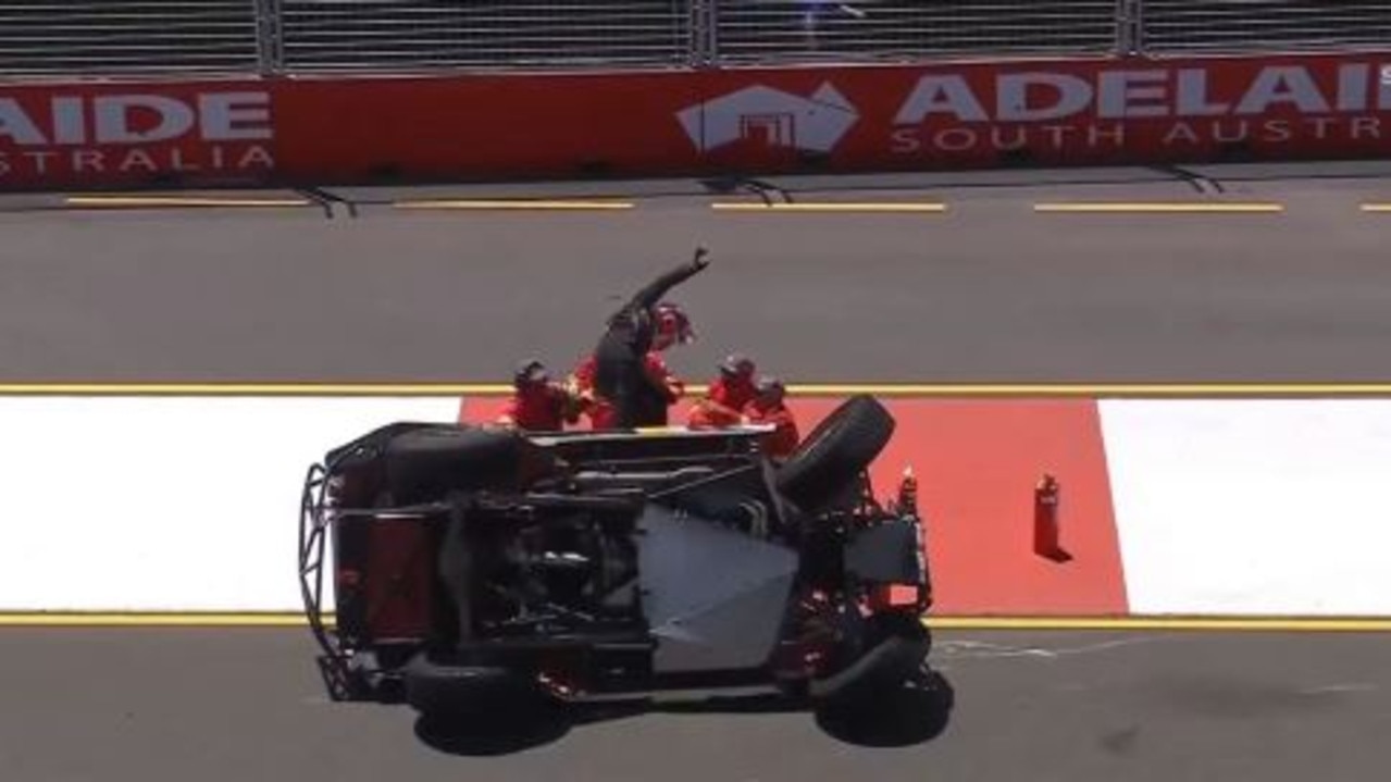 He then waved to the crowd as he got out of the truck. Photo: Twitter