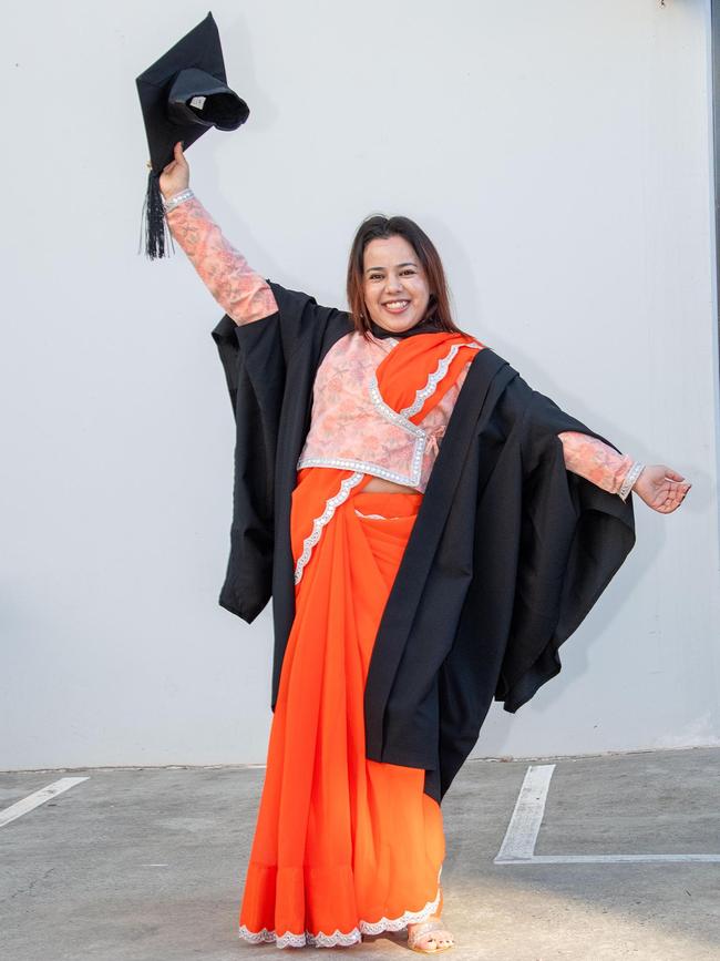 Graduate, Pooja KC. UniSQ graduation ceremony at Empire Theatre, Tuesday June 27, 2023.