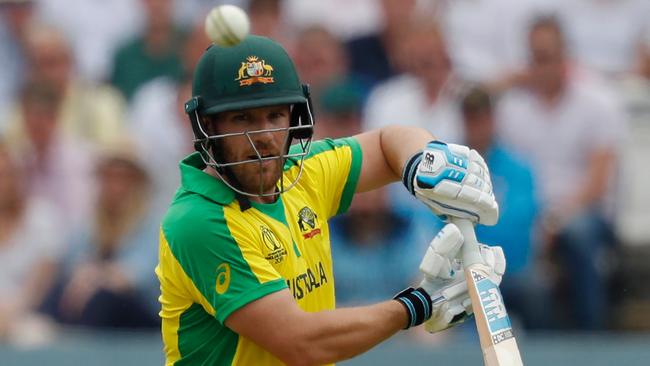 Aaron Finch has been a rock at the top of the order for Australia at the World Cup. Picture: AFP