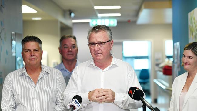 Les Walker MP at the announcement of the $530 million Townsville University Hospital expansion. Picture: Shae Beplate.