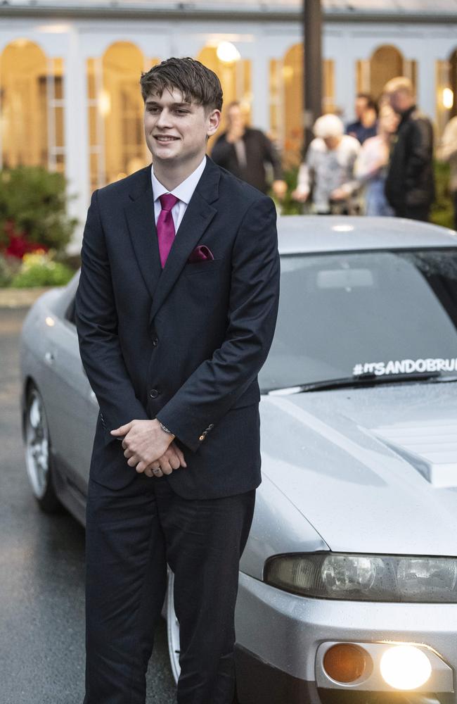 Brodie Butlin arrives at Toowoomba Flexi School formal at Burke and Wills Hotel, Thursday, October 10, 2024. Picture: Kevin Farmer