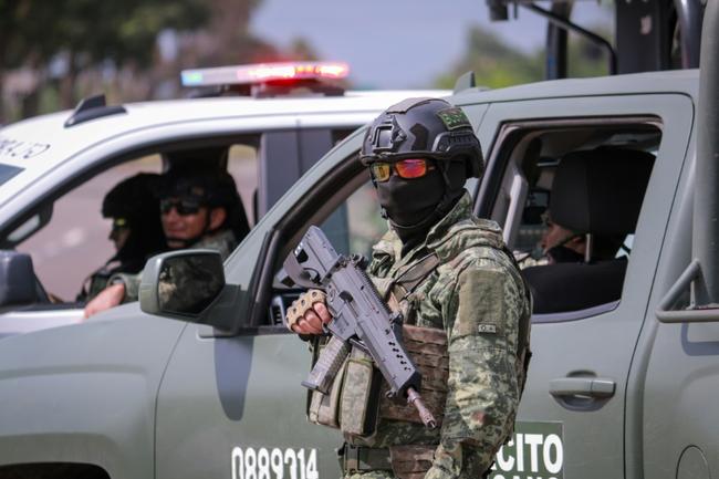 Mexican soldiers are seen in Culiacan in the northwestern state of Sinaloa