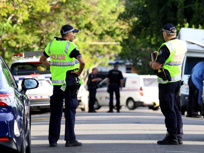 Police and paramedics have rushed to Gregory Street, Acacia Ridge the scene of a stabbing  where one person is believed to have suffered significant wounds to his abdomen and back and one man is in custody. Friday 17th May 2024 Picture David Clark