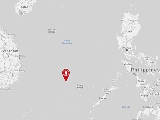 Thitu Island, in the contested Spratly Islands between Vietnam and the Philippines, appears to be at the heart of a new land-grab by China. Picture: Google Maps