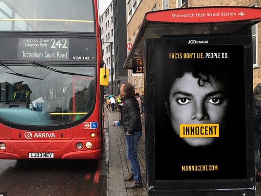 The ads scattered around London professing Michael Jackson's innocence. Picture: GoFundMe