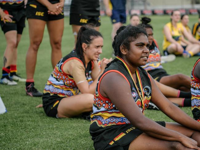 The best-on-ground medal named the Maggie Varcoe medal, was awarded to Jessica Stassi at the end of the grand final match of ADF Guyala versus Woodville West Torrens at The Campfire Cup in Adelaide, Saturday October 13, 2018. (AAP Image/ Morgan Sette)