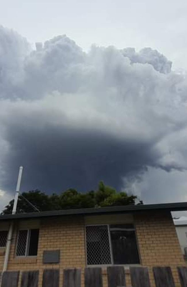 Storms at Gatton earlier on Wednesday. Picture: Trish Herriman