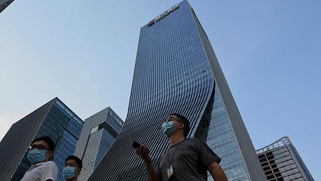 The Evergrande building in Shenzhen, in China's southern Guangdong province, as the Chinese property giant said it was facing ‘unprecedented difficulties’ but denied rumours that it is about to go under. Picture: AFP