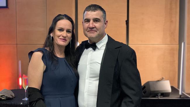 Amalie Draper and Michael Rossi at the MECC on July 20 for the 2022 Queensland Mining Awards.