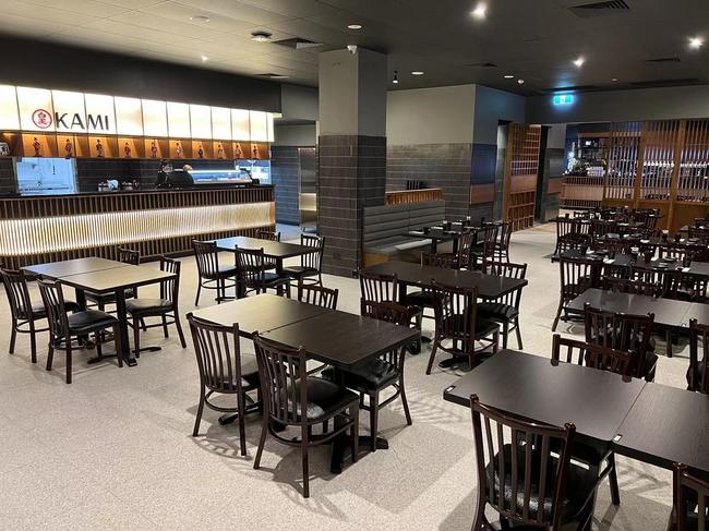 Inside Okami restaurant before it opens in Albury on Saturday.