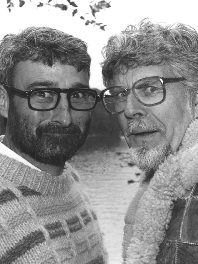 Burke and Rolf Harris on the show in 1993. Picture: Ch 9