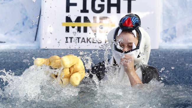 She hit the pool with a splash. Picture: Getty Images