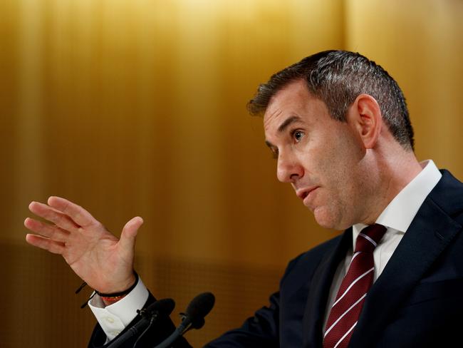 SYDNEY, AUSTRALIA - NewsWire Photos DECEMBER 4, 2024: Federal Treasurer Jim Chalmers during a press conference on Wednesday. Picture: NewsWire / Nikki Short